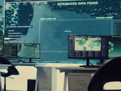 An empty national security operations room used for monitoring safety alerts