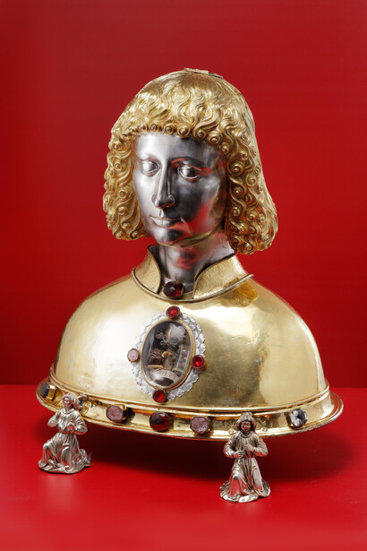 Goldsmith wenceslas of České Budějovice, Reliquary bust of Saint Vitus, completed 1486. Courtesy of the Jewish Museum