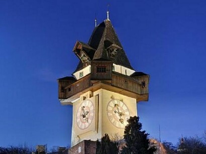 Il campanile con l'orologio di Graz