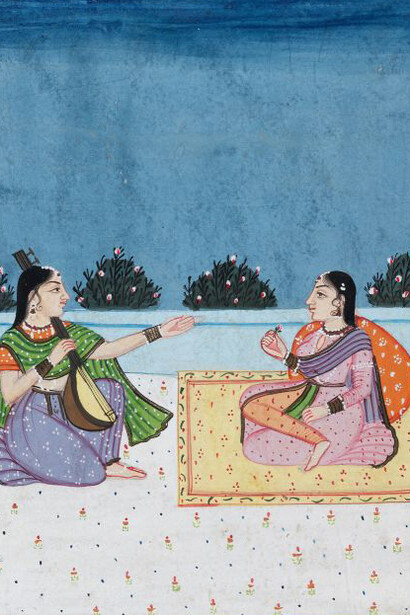 Women in an evening musical dialogue (detail), 19th century. Courtesy of National Gallery of Slovenia