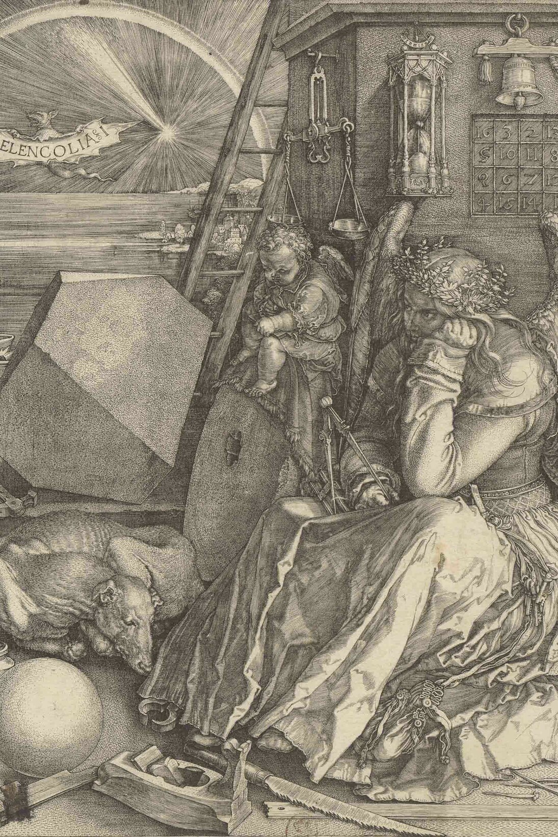 Albrecht Dürer, La Mélancolie, 1514, Burin © BnF
