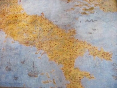 L'Italie, peinture murale de la Bibliothèque Monumentale des Bénédictins de Parme