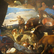 Giovanni Benedetto Castiglione, L'arca di Noè, olio su tela, 180 x 256 cm. Genova, Museo dell'Accademia Ligustica