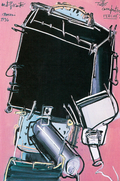Mattia Moreni, Umanoide tutto computer. Perche'? (dettaglio), 1996. Cortesia di Galleria d’Arte Maggiore