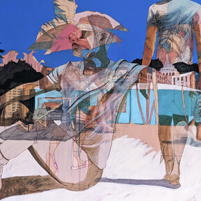 Julien Graizely - Overexposure Miami 2019 - JACKSON & 26th - mixed media on canvas 48x72 in. 