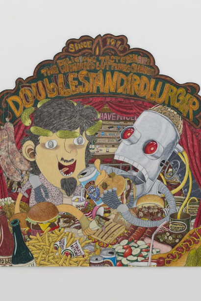 Shintaro Miyake, Double standard burger (detail), 2026. Courtesy of Tomio Koyama Gallery