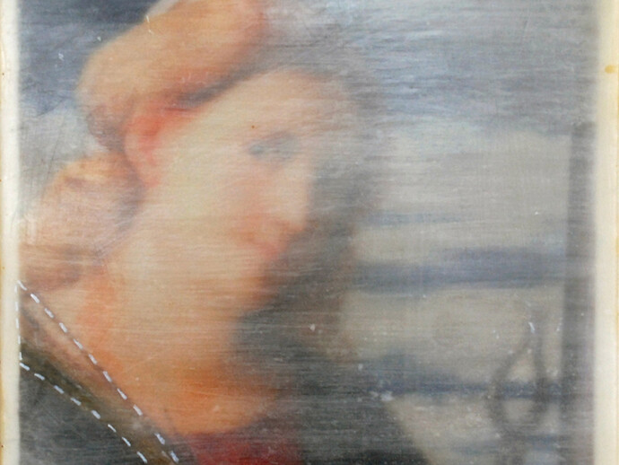 Giovanni Bonaldi, Lulav-Palma, 23 x 23 x 3 cm, olio e cera, 2015