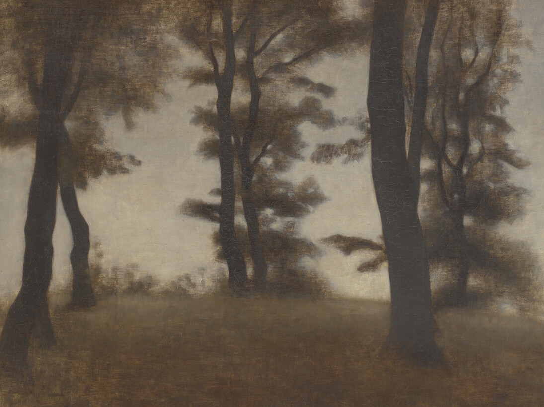 Vilhelm Hammershøi, Tree Trunks. Arresødal near Frederiksværk, North Zealand, 1904, Oil on canva, 58,8 x 80,7 cm. Courtesy of National Gallery of Denmark