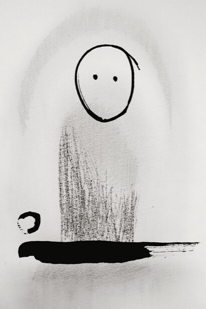 Davide Napoli, Comme si de loin, encre de chine sur papier dessin, 21 x 29,7 cm, 2020