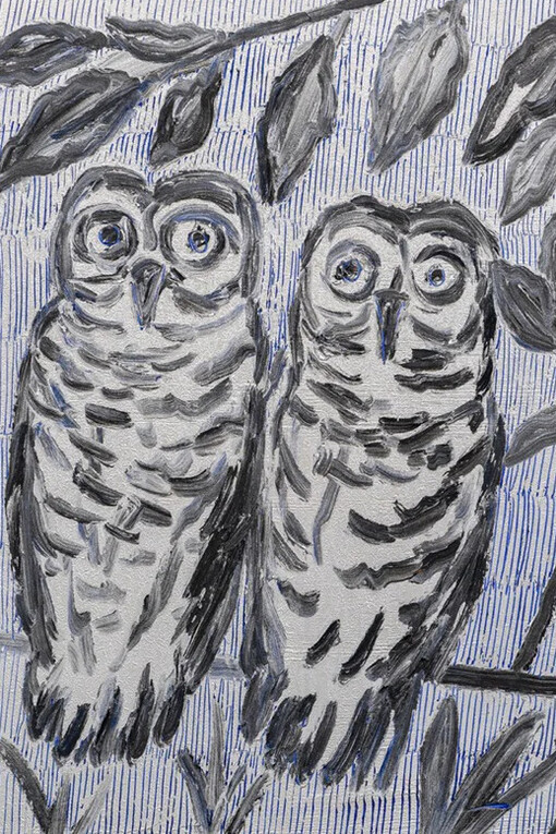 Hunt Slonem, Owls new port, 2024. Courtesy of Madelyn Jordon Fine Art