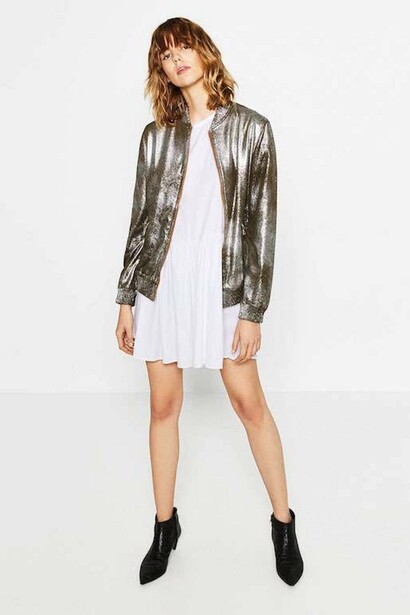 Chaqueta bomber metalizada