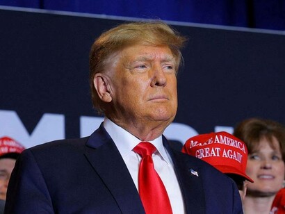 Former U.S. President and Republican presidential candidate Donald Trump attends a campaign event in Manchester, New Hampshire, U.S., April 27, 2023