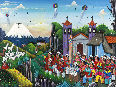 Tigua, Arte desde el centro del Mundo, Fiesta de San Juan, Pedro Vega, 2012