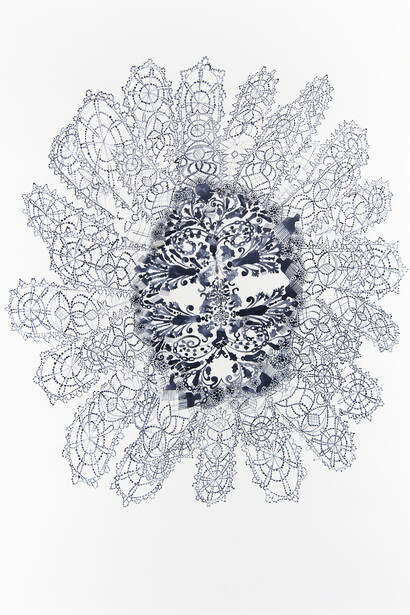 Firelei Báez
Ideal lived, loved and lost, 2015
Sennelier lacquered ink on paper
79 x 55 inches (200.7 x 139.7 cm)