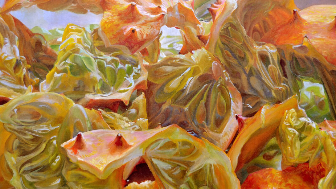 Andrea Kantrowitz, Myriad Ravines, 2014, oil on canvas, 36 x 60 inches