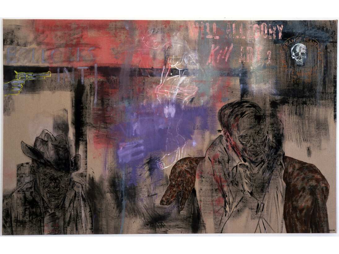 Leon Golub, Agent Orange, 1993, acrylic on linen, 142.24 x 223.52 cm, Courtesy The Estate of Leon Golub and Hauser & Wirth 