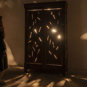 Fireworks in my closet, 2016 Closet, light bulbs, 225 x 140 x 53 cm. Exhibiton view ‘Les Équivalentes’- Galleria Continua / Les Moulins, Mai 2018 Courtesy the artist and Galleria Continua, San Gimignano / Beijing / Les Moulins / Habana. Photo by Oak Taylor-Smith