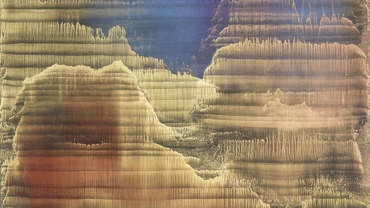 Matteo Montani, The Rising Hour, 2017, olio e polveri su carta abrasiva montata su tela , 175x140 cm (1)