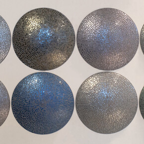 Ann Gardner, “Ripple”, 2021, glass, steel, 30 x 62 x 3 inches. Courtesy of Heather Gaudio Fine Art