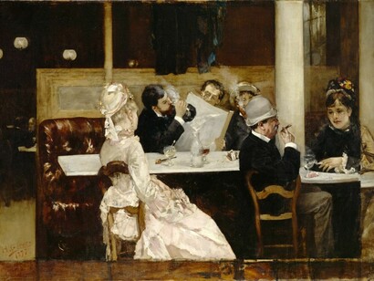 Henri Gervex. Café Scene in Paris 
