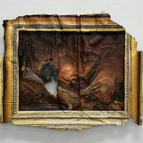 Julio Anaya, After Caspar David Friedrich, Two men contemplating the moon, 2024. Cortesía de ADN Gallería