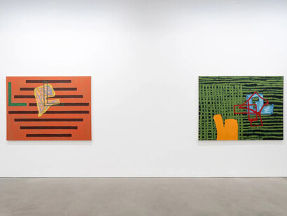Jonathan Lasker, Double play, exhibition view. Courtesy of Galerie Thomas Schulte