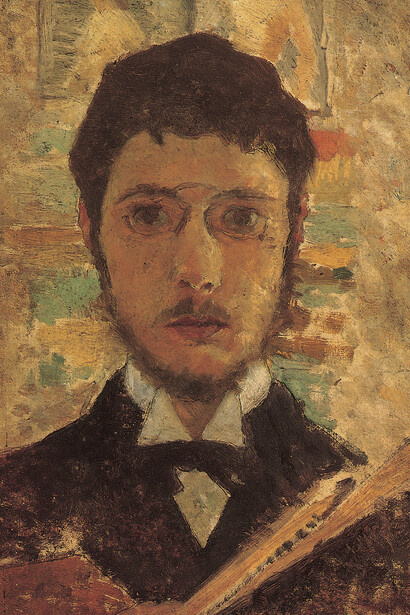 Autorretrato, 1889. Témpera sobre cartón, 21,5 x 15,8 cm. Colección privada.