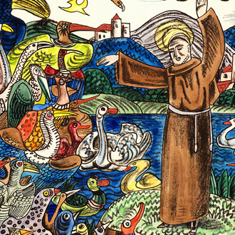 Franz von Zülow, Die vogelpredigt (detail), 1922. Courtesy of DomQuartier Museum