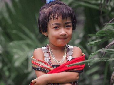 A cute kid with Tripuri traditional dress