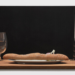 Erin Wright, Baton, 2023, Acrylic on canvas, 26 x 40 in. Courtesy of the artist and Sow & Tailor Gallery