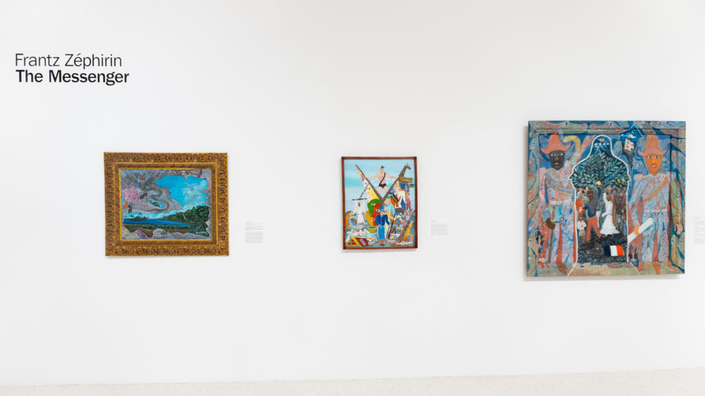 Frantz Zéphirin, The messenger, exhibition view. Courtesy of NSU Museum of Art
