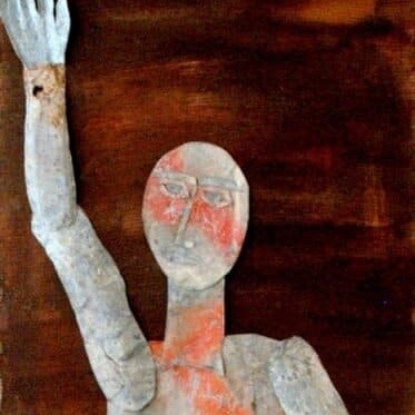 Franco Farina, "Brown", Tecnica mista, lamiere, tessuto sintetico, gommalacca, legno