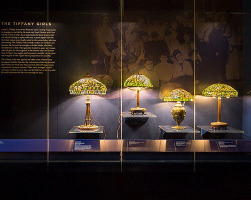 Gallery of Tiffany Lamps. Courtesy of New-York Historical Society 