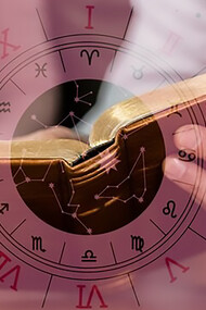 A man holding a history book contemplates the intriguing relationship between astronomy, numerology, and historic events, exploring the intersection of celestial patterns and human history