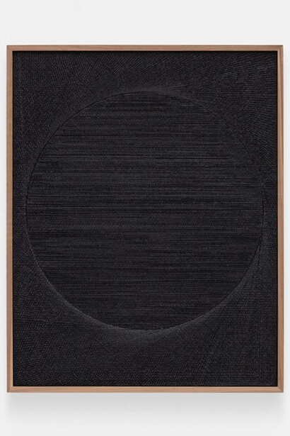 Anthony Pearson, Untitled (Etched Plaster), 2015, Medium coated pigmented hydrocal in walnut frame, 124.5 x 99.1 x 6.4 cm, © Anthony Pearson, image courtesy of Gazelli Art House