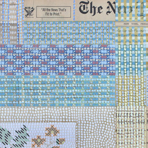 Myriam Dion, Darning sampler (triptyque), 2024. Courtesy of Arsenal Contemporary 