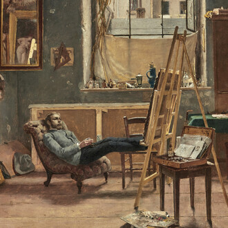 Kalman Dery, The painter’s studio (detail), 1883. Courtesy of Leighton House