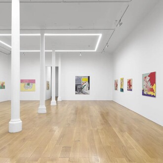 Valerio Adami, Alice in the land of violence, exhibition view. Courtesy of David Nolan Gallery