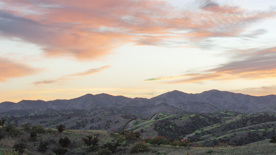Near Nogales, Maximally Stable Extremal Regions; Good Features to Track, 2017. [Cerca de Nogales. Regiones extremales máximamente estables; buenas características para rastrear].  Cortesía del artista y Metro Pictures, Nueva York . Courtesy of the artist and Metro Pictures, New York