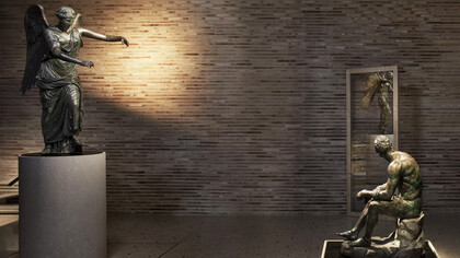 'El Púgil y la Victoria Alada' en el Capitolio de Brescia-Brixia. Parque Arqueológico de la Brescia Romana, Italia