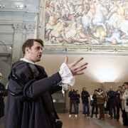 La grande salle. Giorgio Vasari pour Côme 1er de Médicis, vue d'exposition. Avec l'aimable autorisation de la Fondation MUS.E