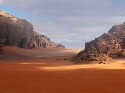 The vast desert of Wadi Rum, Jordan
