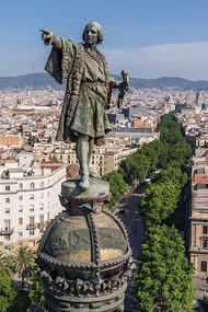 Vista aérea del Monumento a Cristóbal Colón, Barcelona