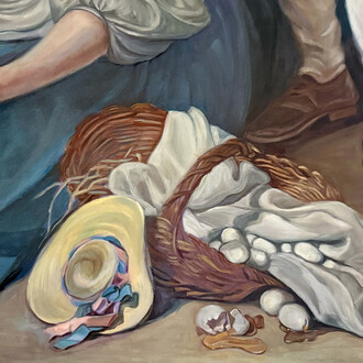 Ursula Gullow, Broken eggs (detail), 2024. Courtesy of Tracey Morgan Gallery