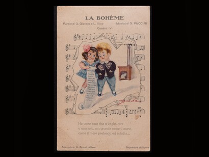 Una cartolina per l'infanzia con aria de La Bohème