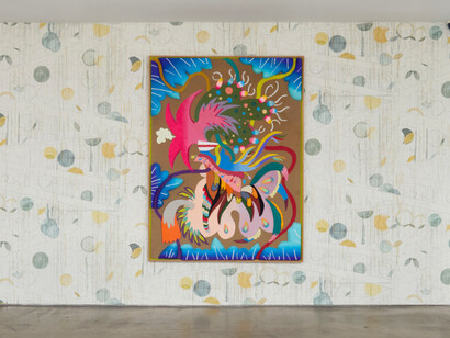 assume vivid astro focus, ablaze vibrations amplifying fluidity, exhibition view. Courtesy of Tibor de Nagy Gallery