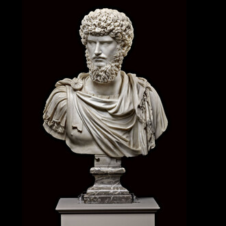 Arte romana e interventi di età rinascimentale, Busto di Lucio Vero, seconda metà del II secolo d.C., marmo, cm 78x65, inv. 4168