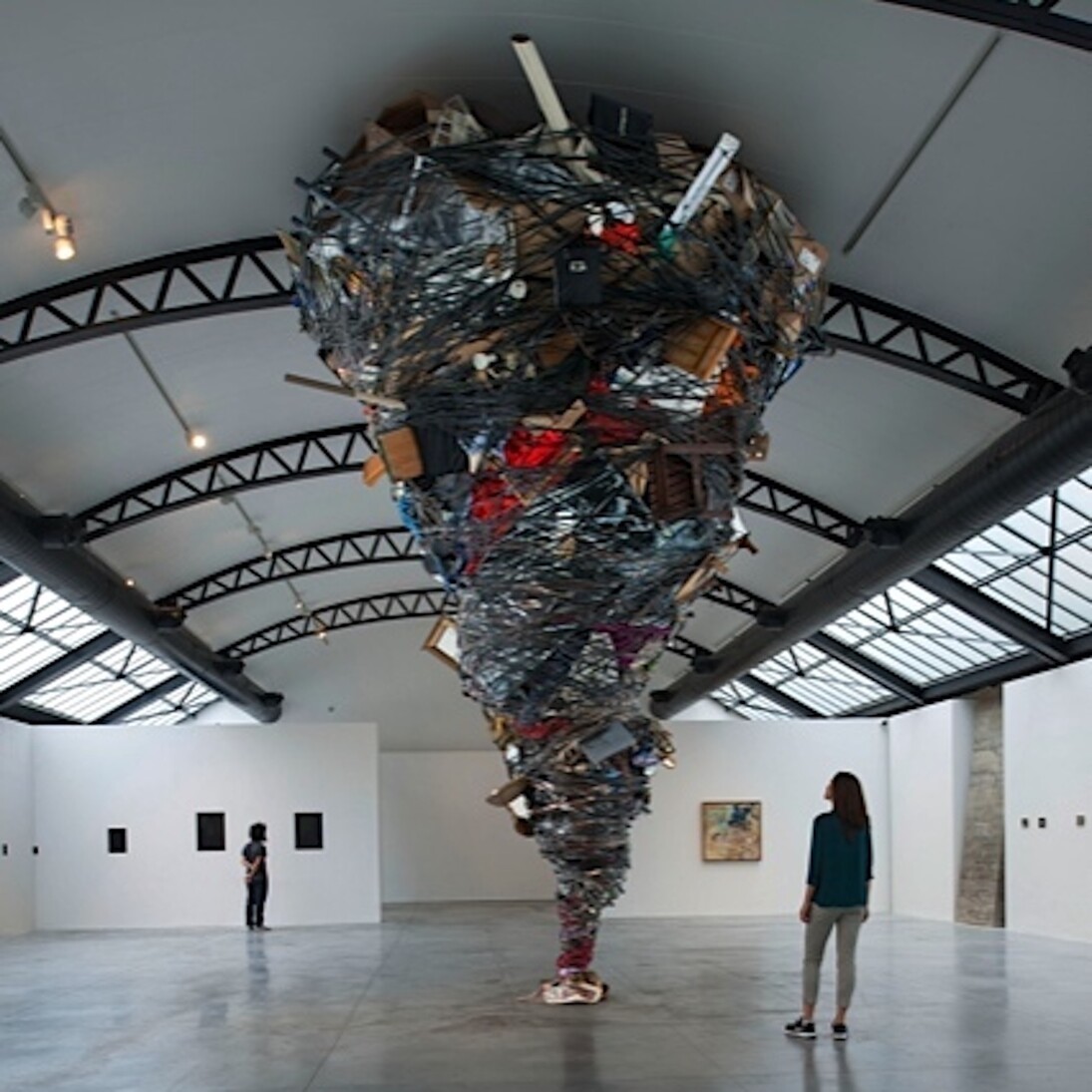 Interior con Huracán, De la serie/From the series: La creación no entiende, 2015, Sedie, carte, plastica, nastro fonografo, cavi elettrici, celluloidi, 2015, Chairs, papers, plastics, phonograph tape, electric cables, celluloids
veduta della mostra 'TRANSHUMANCE', CAB ART CENTER, BRUSSElS 2016, installation view 'TRANSHUMANCE', CAB ART CENTER, BRUSSElS 2016. Courtesy: Courtesy CAB Art Center and GALLERIA CONTINUA, San Gimignano / Beijing / Les Moulins / Habana

