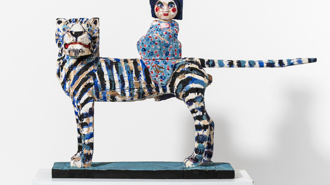 Hans Scheib, The Young Lady from Riga,  34 x 50 x 10 inches, acrylic on wood, 2014