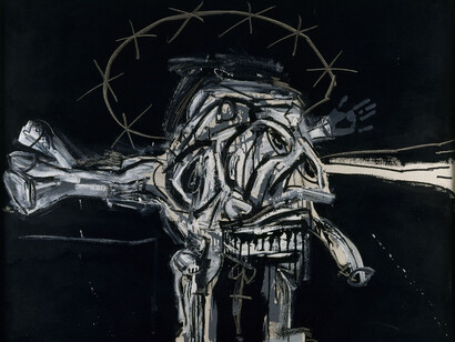 Antonio Saura / Crucifixión, 1959. Colección del IVAM © Succession Antonio Saura / www.antoniosaura.org / A+V Agencia de Creadores Visuales 2018.